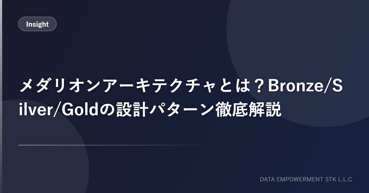 メダリオンアーキテクチャとは？Bronze/Silver/Goldの設計パターン徹底解説